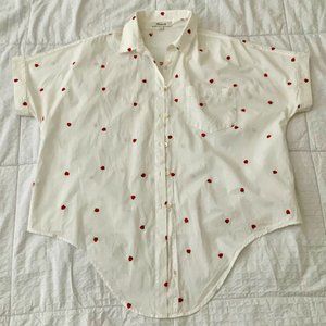 Madewell Strawberry Button Down tie top